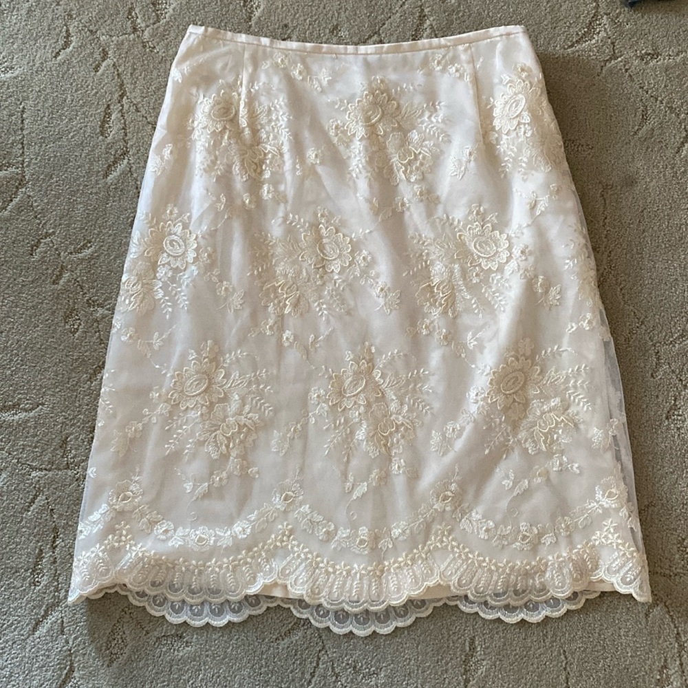 Vintage Escada Skirt Lace with Silk Lining